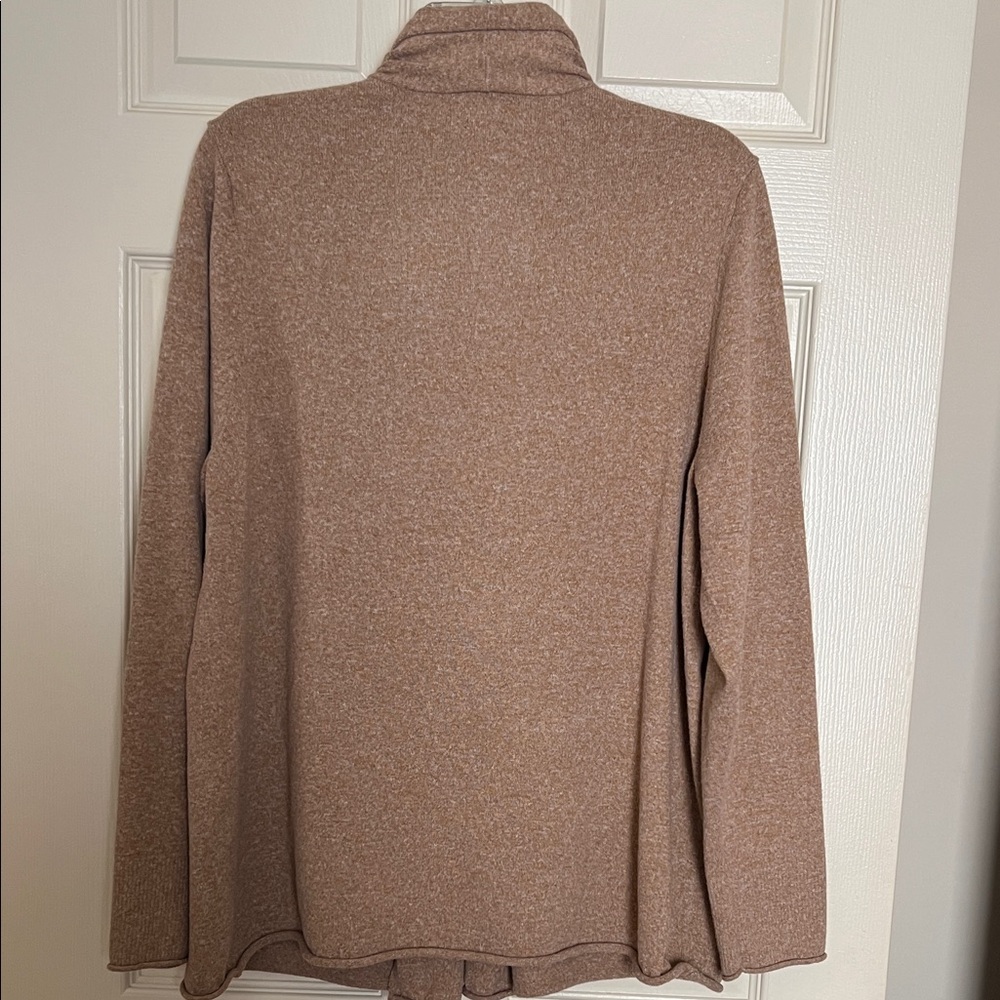 Croft & Barrow Camel Open Front Cardigan sweater top - Picture 5 of 6